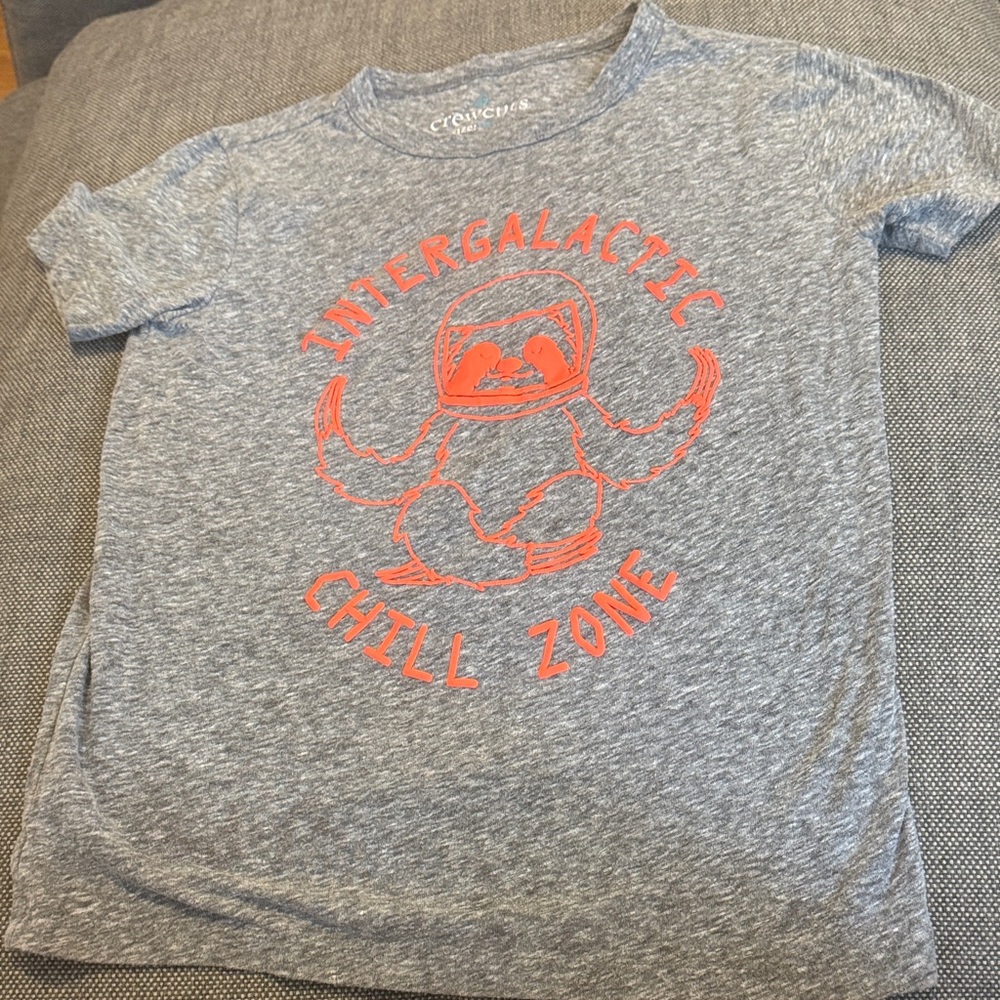 Crewcuts Gray and Red Intergalactic Chill Zone Tee